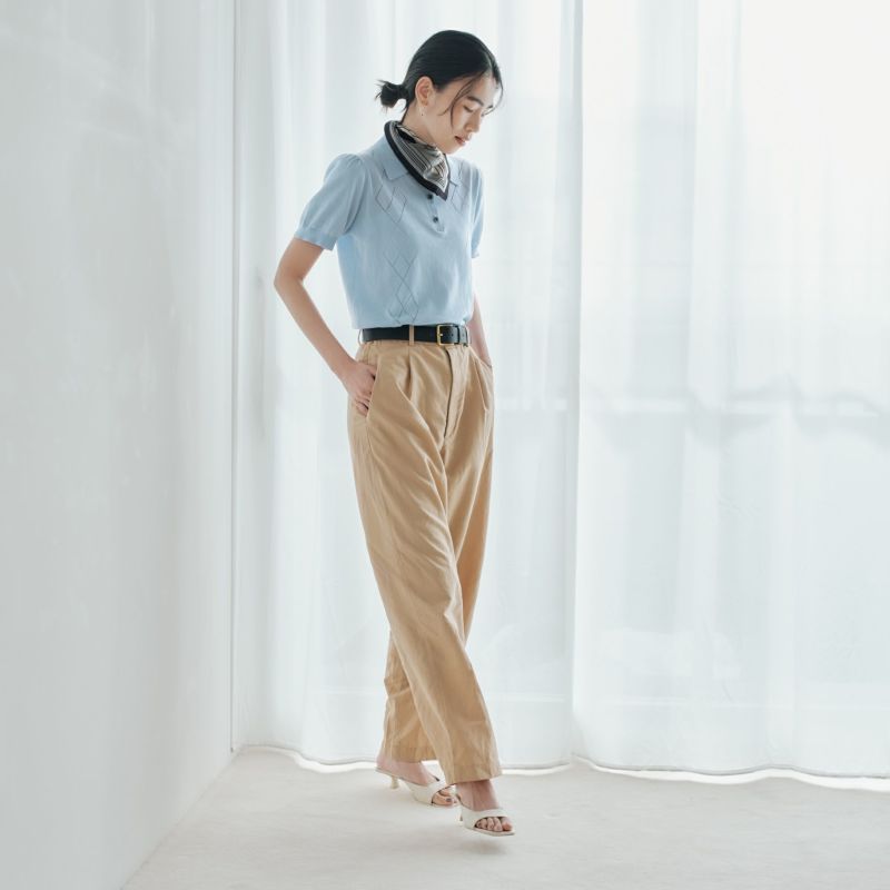  幾何柄4ブロックスカーフ