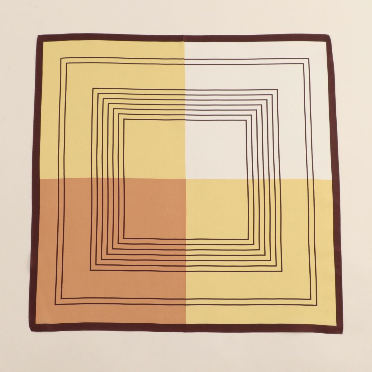  幾何柄4ブロックスカーフ