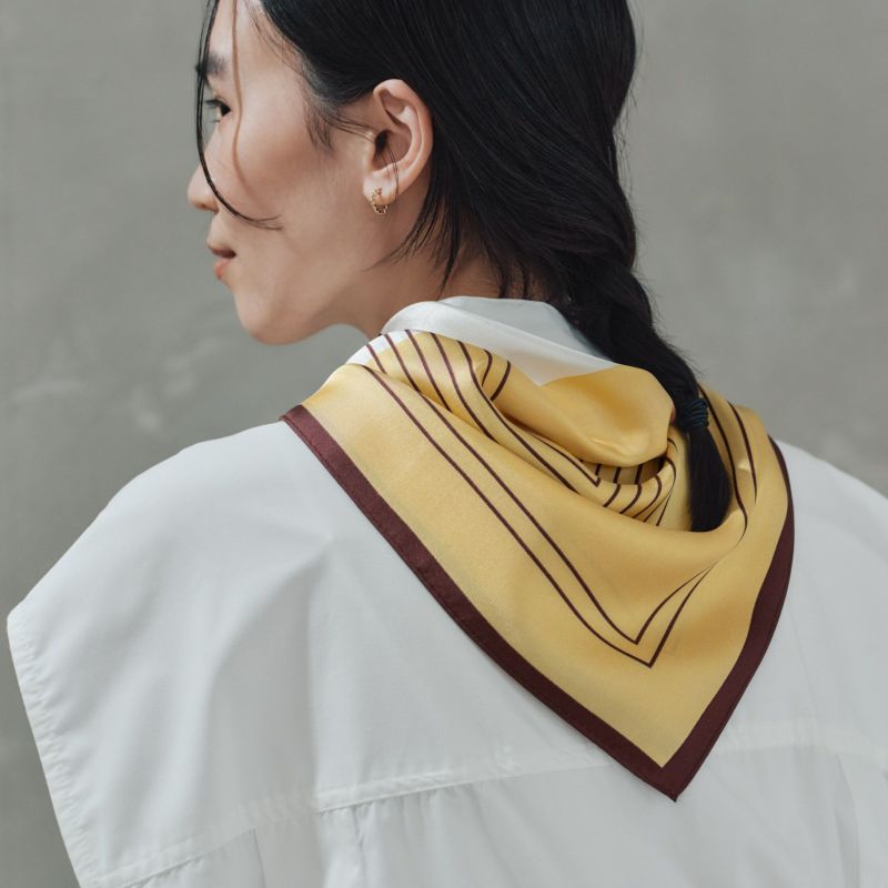  幾何柄4ブロックスカーフ