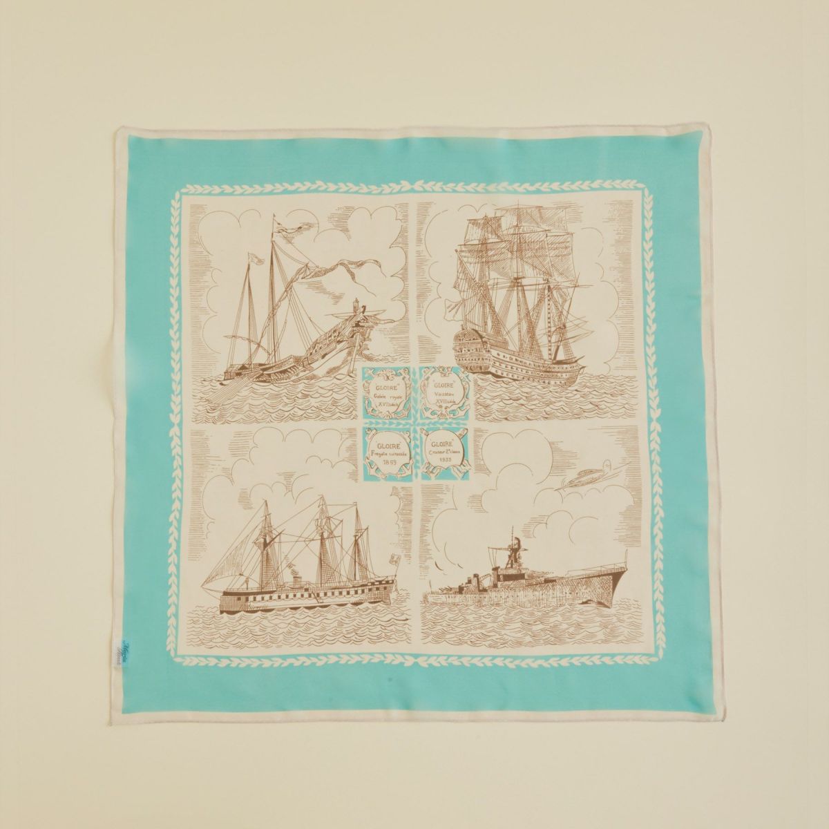  マリンスカーフ＜ターコイズ＞　シルク100%　日本製