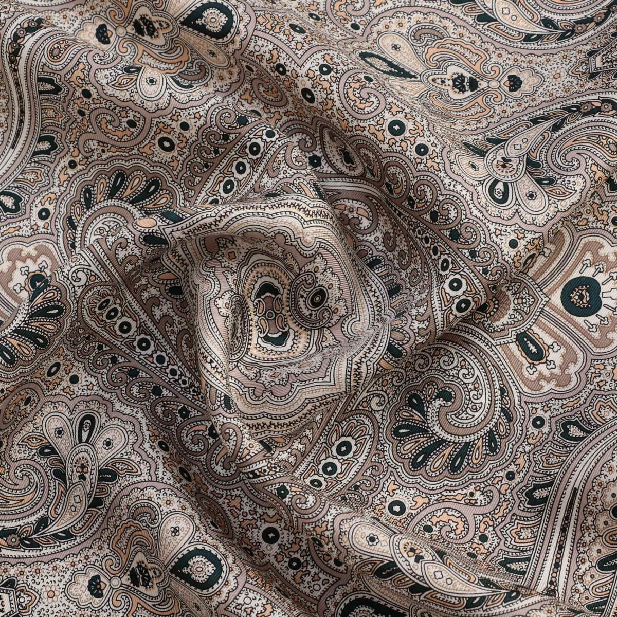 ペイズリースカーフ＜グリーン＞　シルク100%　日本製