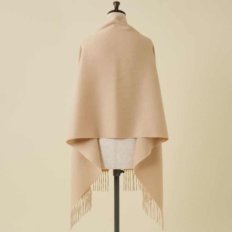 カシミヤ100%無地ストール＜ベージュ＞