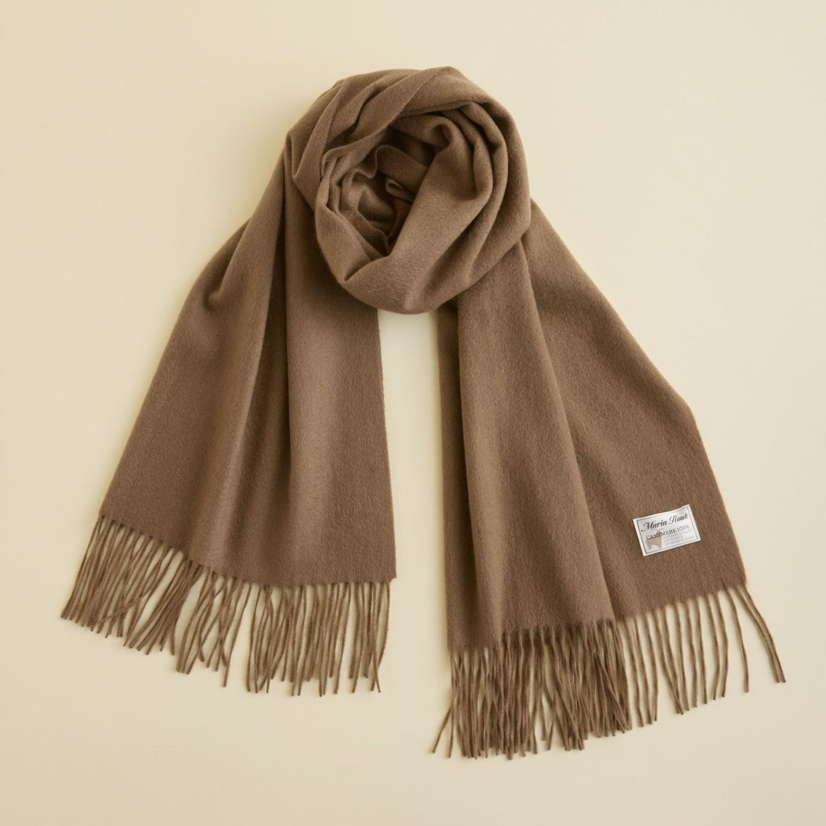 カシミヤ100%無地ストール＜ブラウン＞