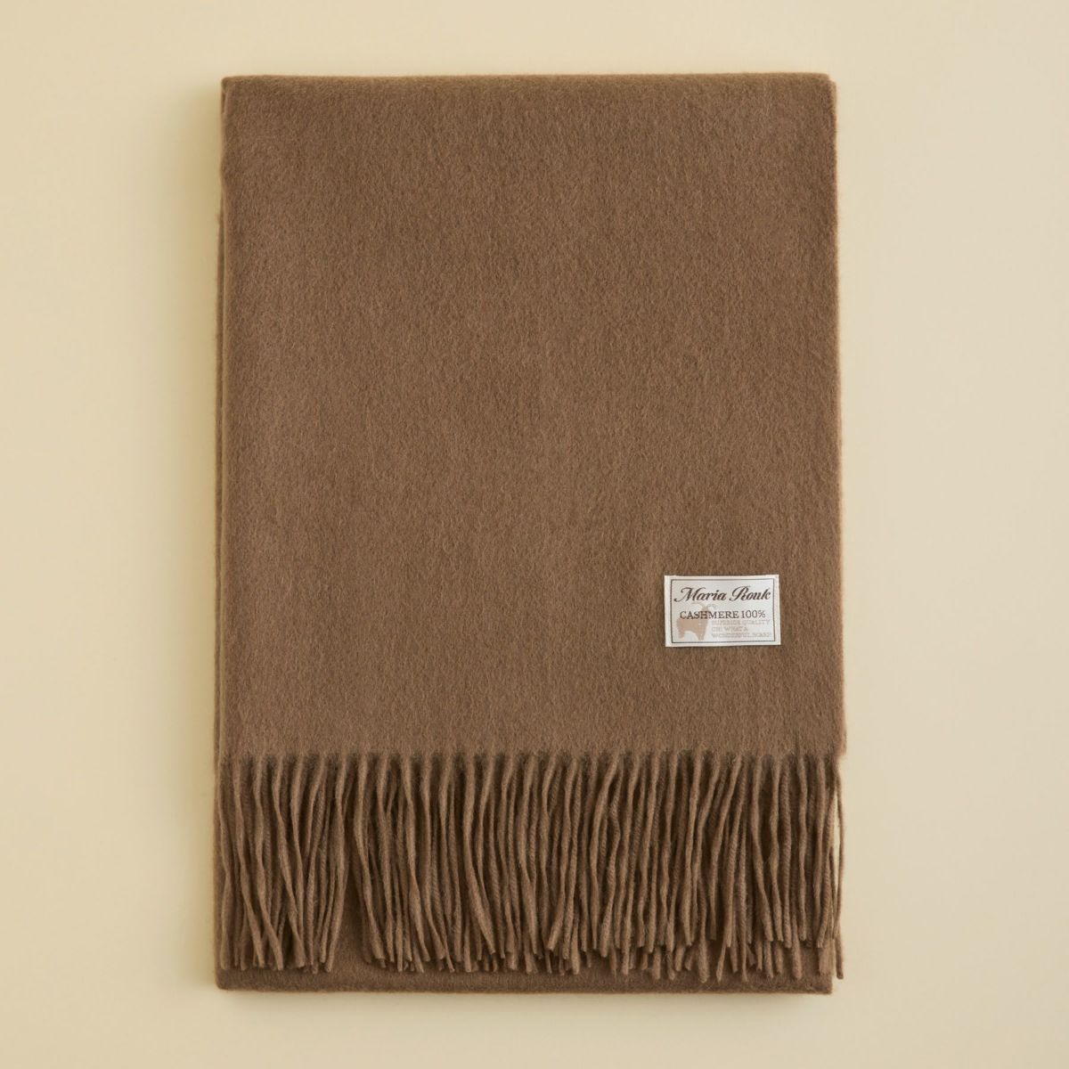 カシミヤ100%無地ストール＜ブラウン＞