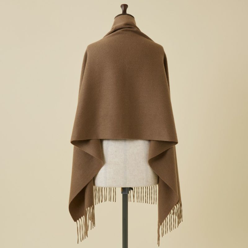 カシミヤ100%無地ストール＜ブラウン＞
