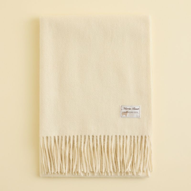 カシミヤ100%無地ストール＜オフホワイト＞