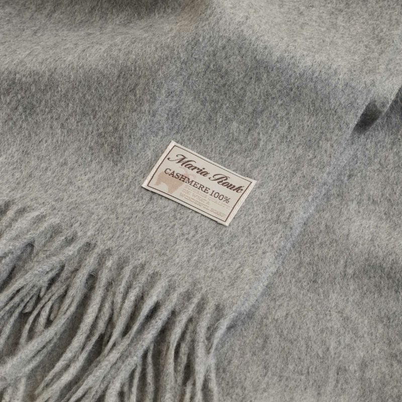 カシミヤ100%無地ストール＜ライトグレー＞