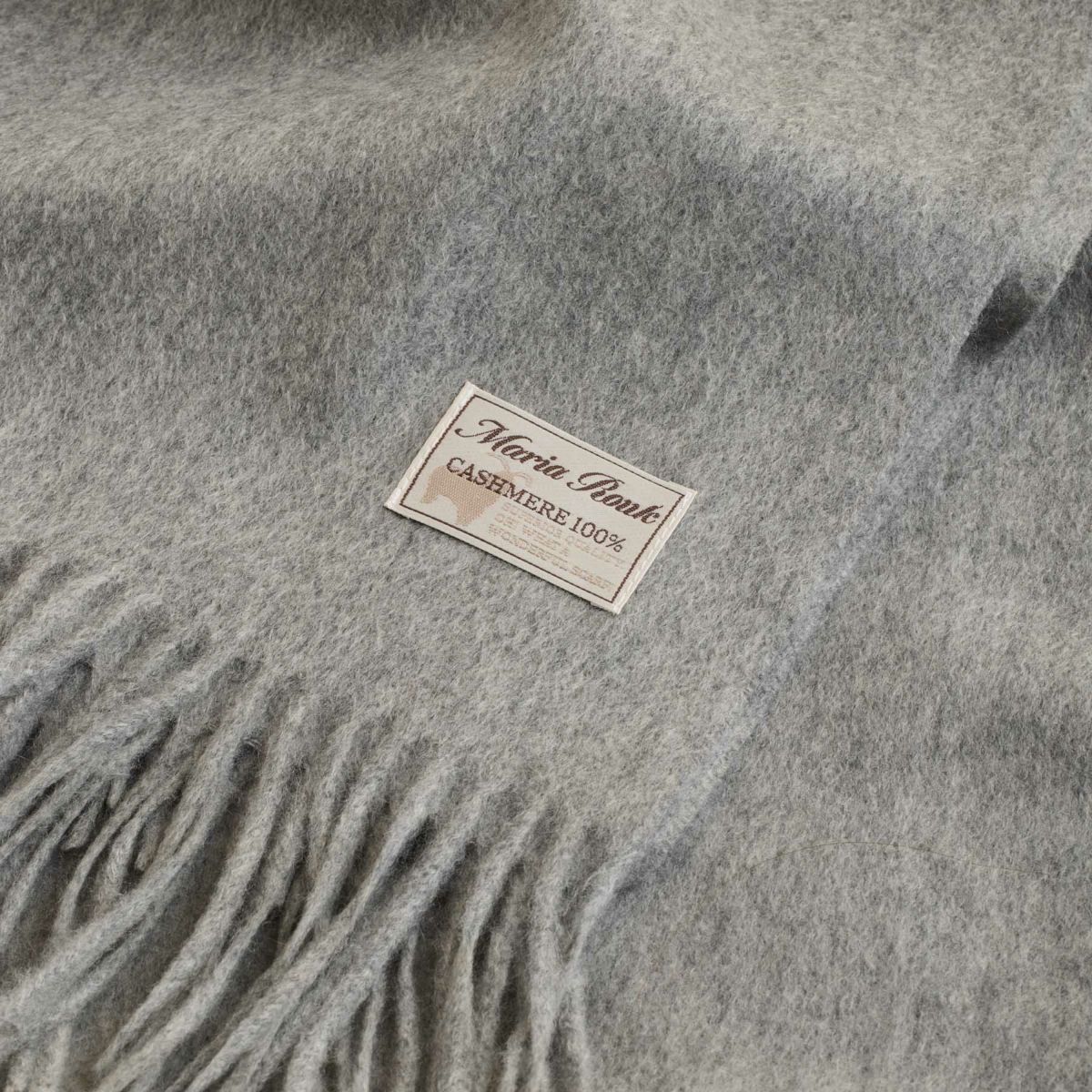 カシミヤ100%無地ストール＜ライトグレー＞