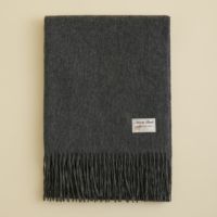 カシミヤ100%無地ストール＜チャコール＞