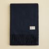 カシミヤ100%無地ストール＜ネイビー＞