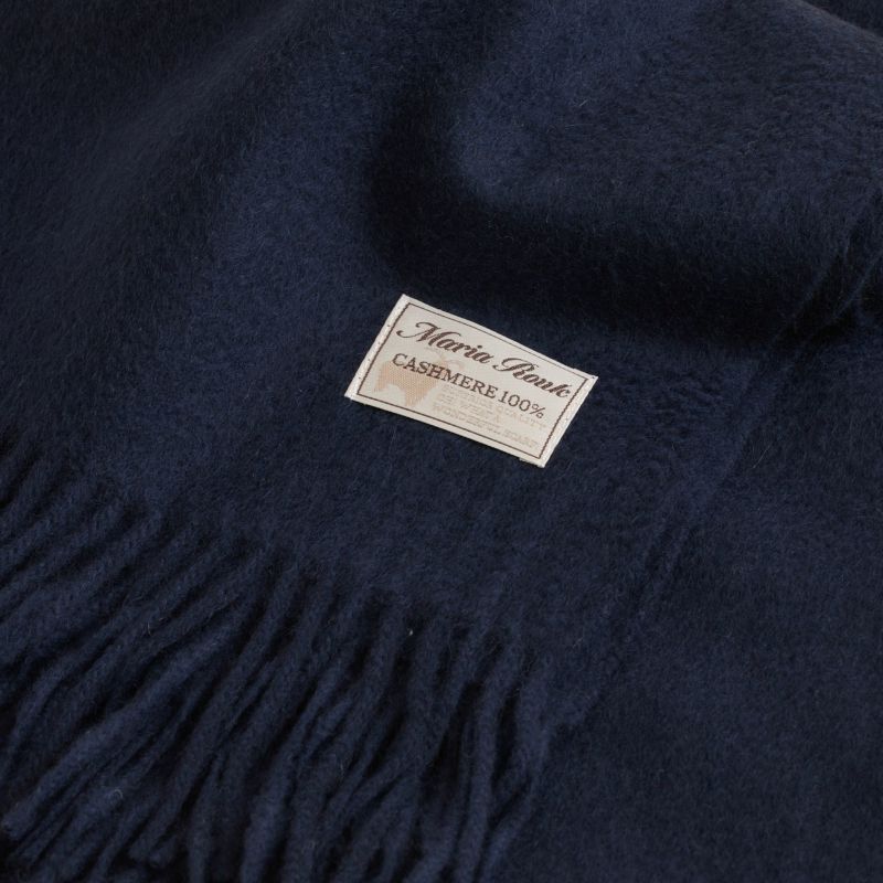 カシミヤ100%無地ストール＜ネイビー＞