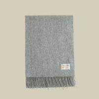 カシミヤ100%無地マフラー＜ライトグレー＞