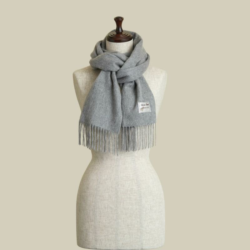 カシミヤ100%無地マフラー＜ライトグレー＞