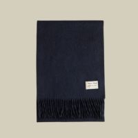 カシミヤ100%無地マフラー<ネイビー>