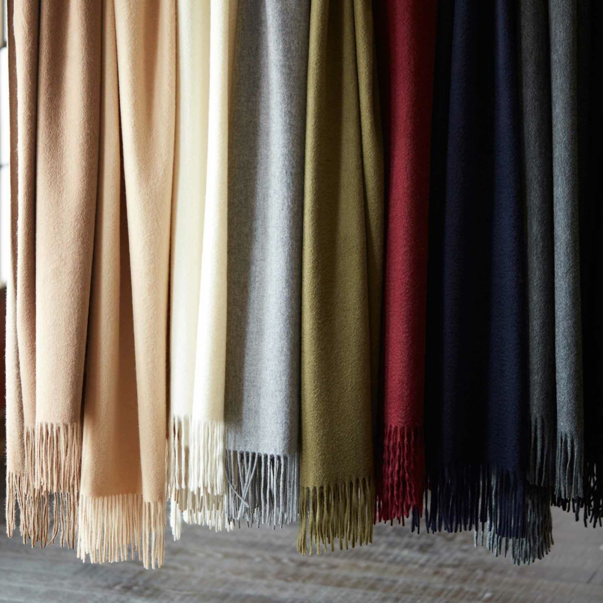 カシミヤ100%無地マフラー