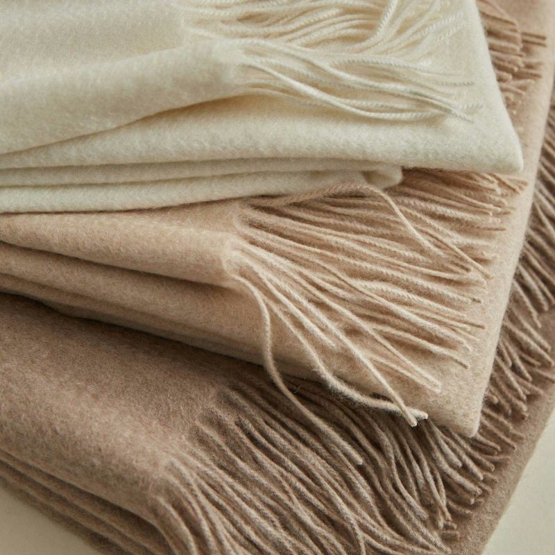 【無染色】カシミヤ100%無地ストール