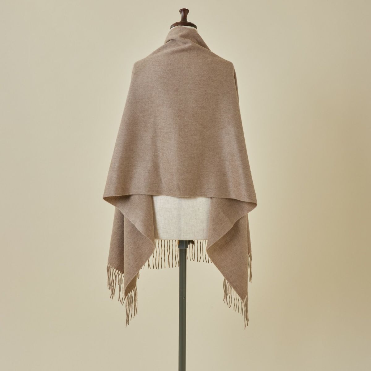 【無染色】カシミヤ100%無地ストール＜ブラウン＞