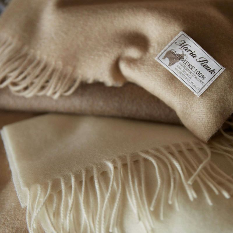 【無染色】カシミヤ100%無地ストール