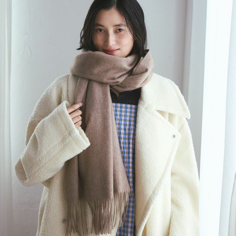 【無染色】カシミヤ100%無地ストール