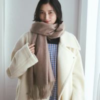 【無染色】カシミヤ100%無地ストール