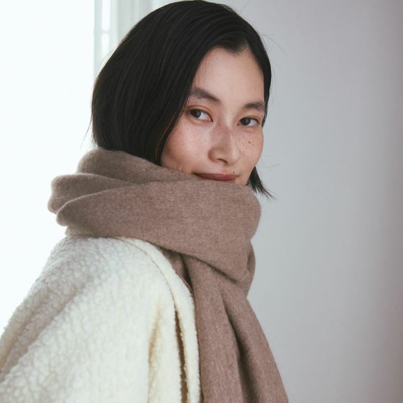 【無染色】カシミヤ100%無地ストール