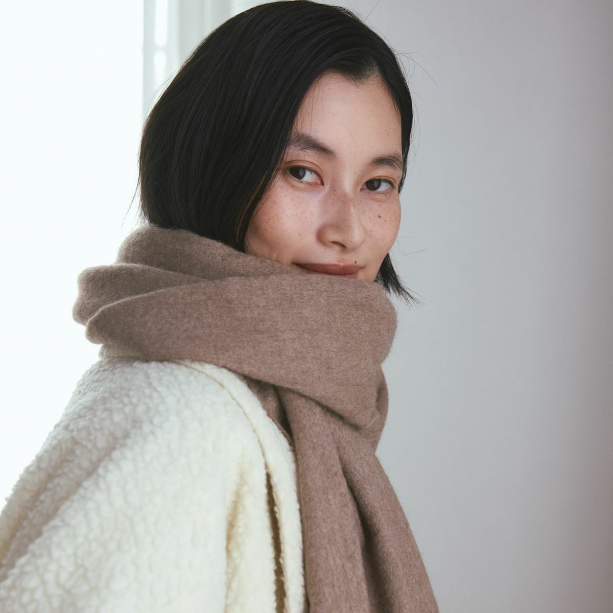 【無染色】カシミヤ100%無地ストール