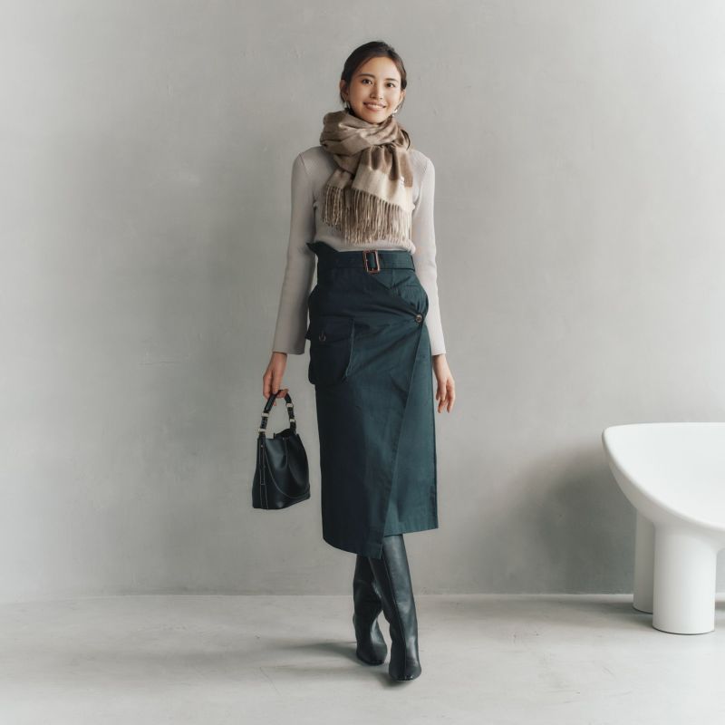 【無染色】カシミヤ100%大判チェックストール＜ブラウンチェック＞