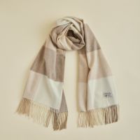 【無染色】カシミヤ100%大判チェックストール<ブロックチェック>