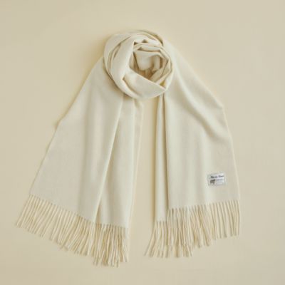 【無染色】カシミヤ100%大判無地ストール