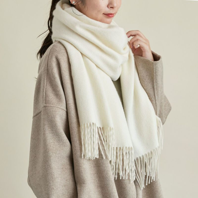 【無染色】カシミヤ100%大判無地ストール