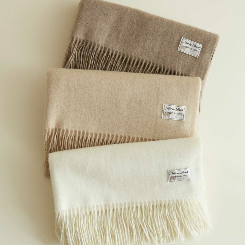 【無染色】カシミヤ100%大判無地ストール