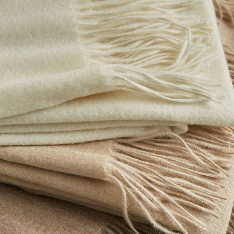 【無染色】カシミヤ100%大判無地ストール