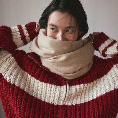 未使用品　大判　カシミヤ100％　ショール／ストール　ベージュ　ルーベンス柄 未使用品 大判 カシミヤ100％ ショール／ストール ベージュ