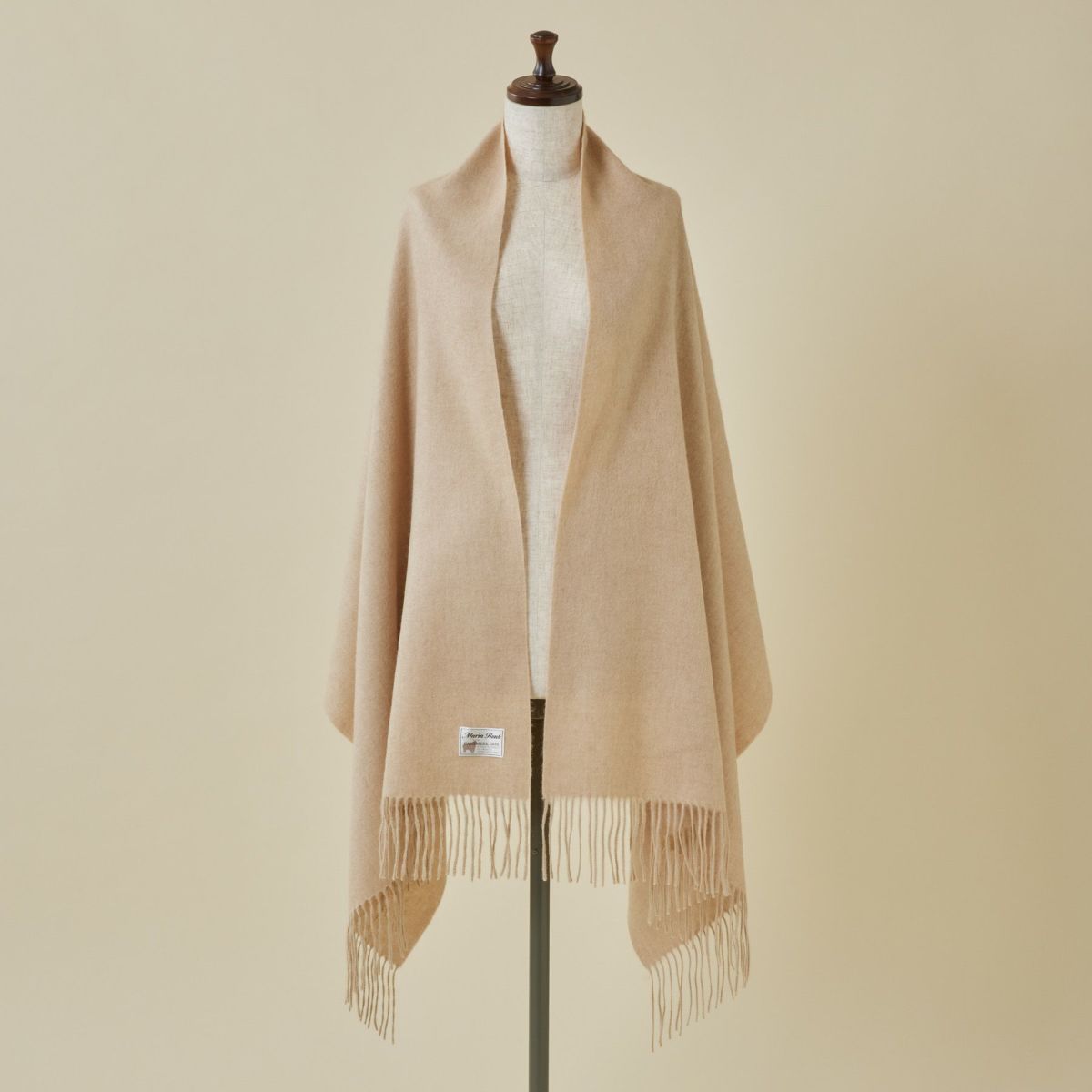 無染色カシミヤ100%大判無地ストール