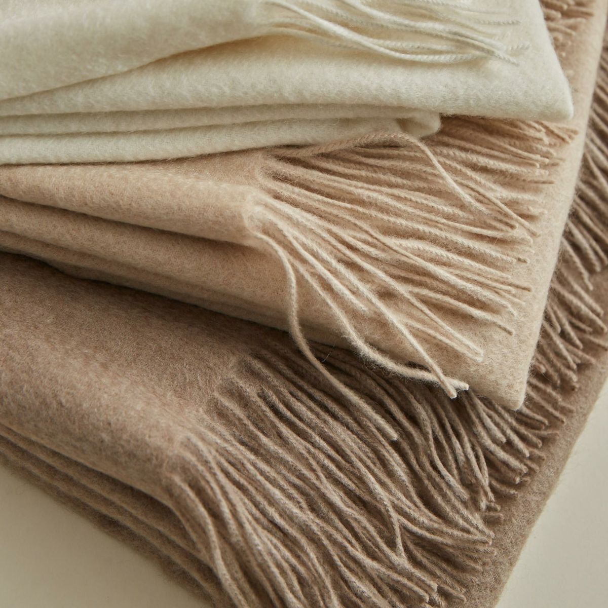 無染色カシミヤ100%大判無地ストール