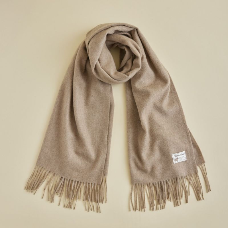 無染色カシミヤ100%大判無地ストール＜ブラウン＞