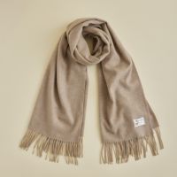 無染色カシミヤ100%大判無地ストール<ブラウン>