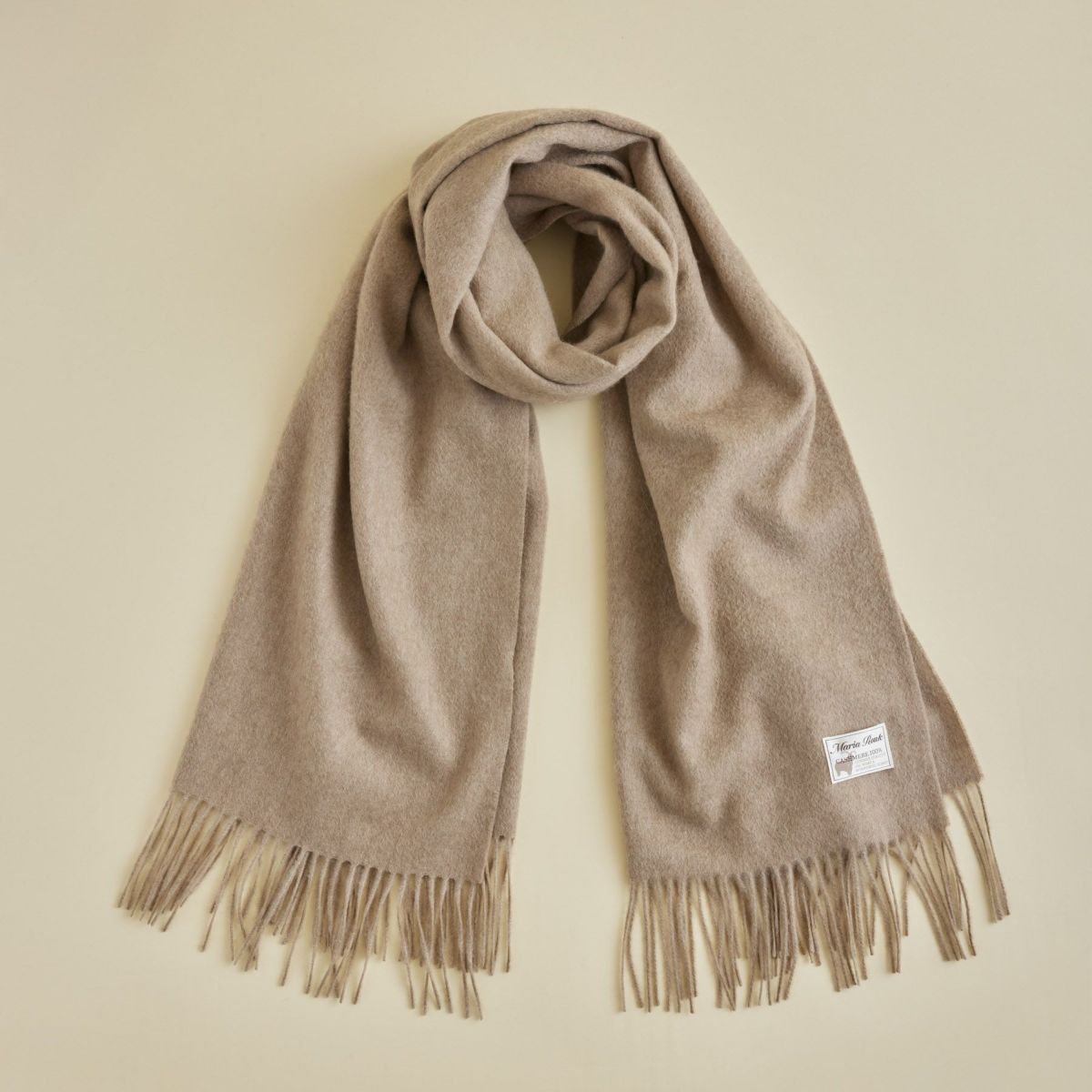 無染色カシミヤ100%大判無地ストール＜ブラウン＞