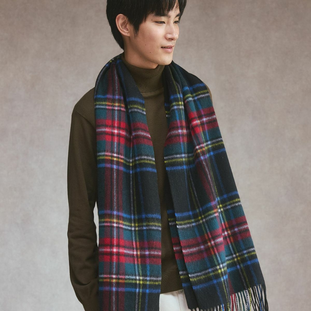 イングランドチェックウールストール