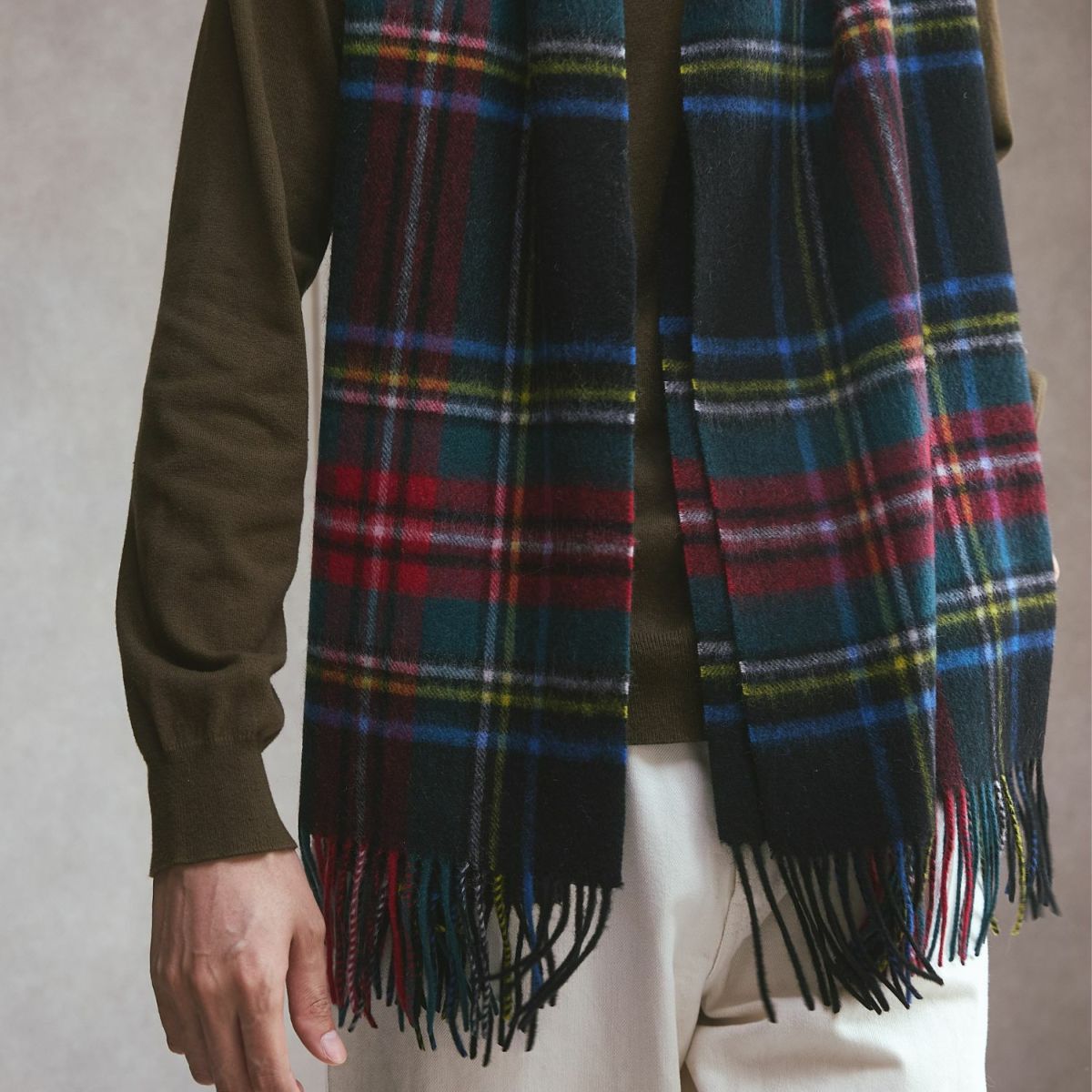 イングランドチェックウールストール