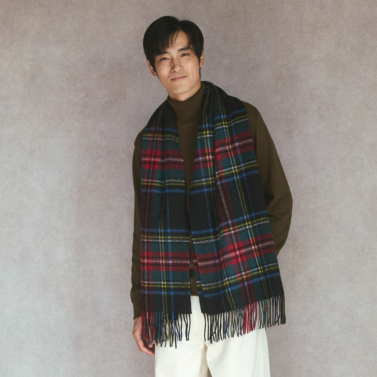 イングランドチェックウールストール