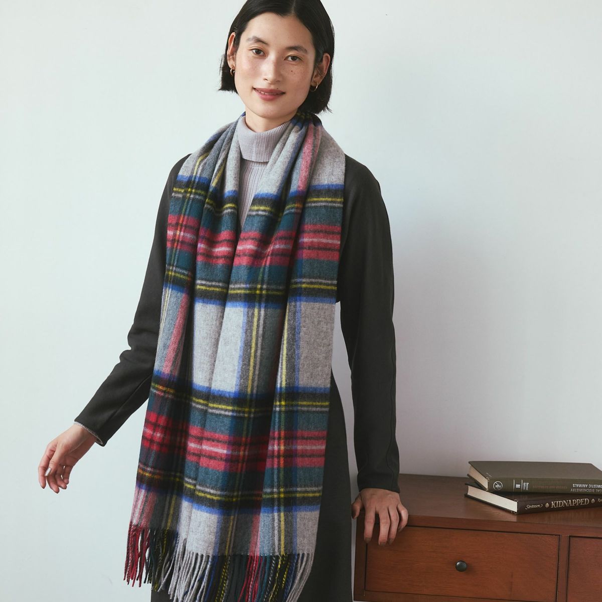 ウール100%大判イングランドチェックストール
