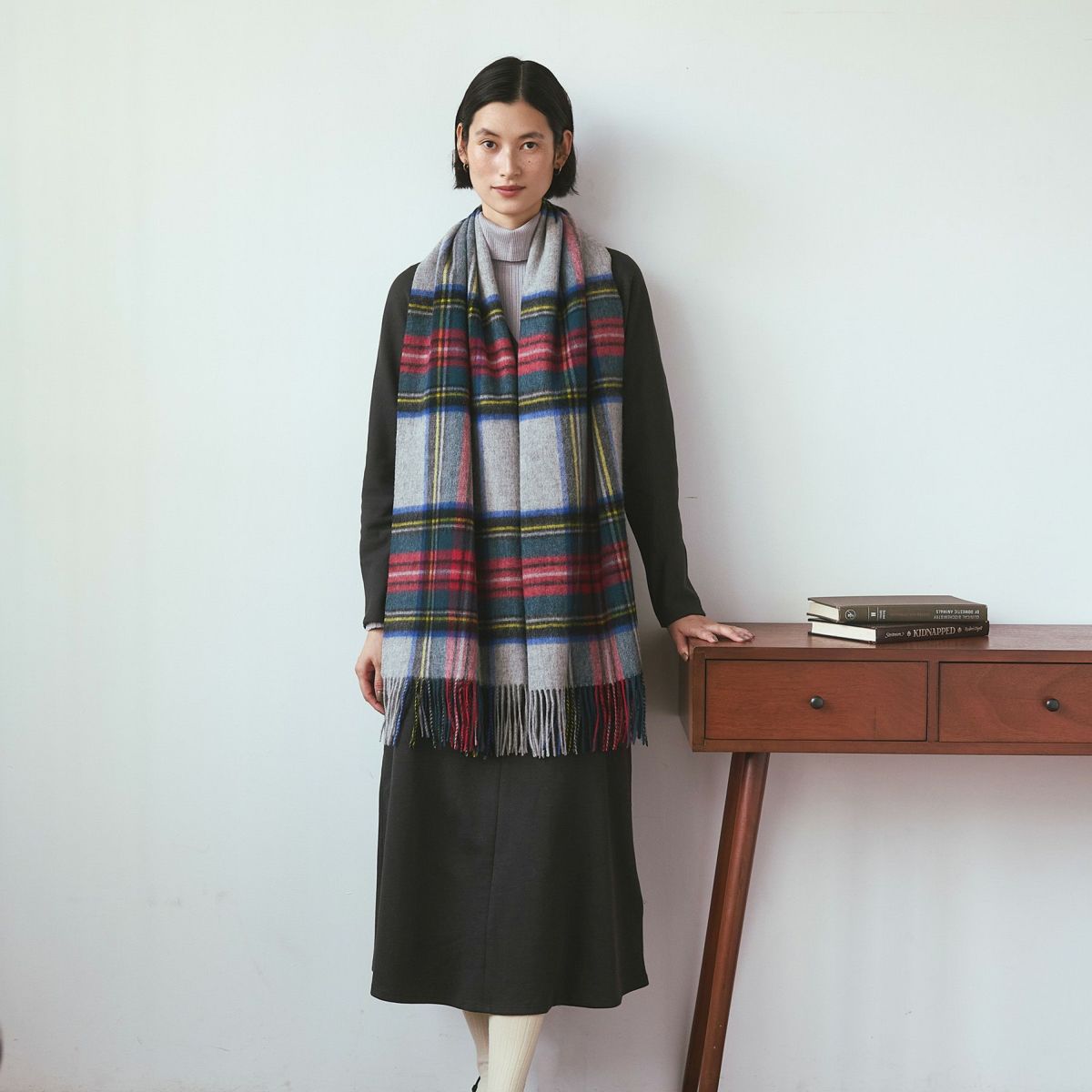 ウール100%大判イングランドチェックストール
