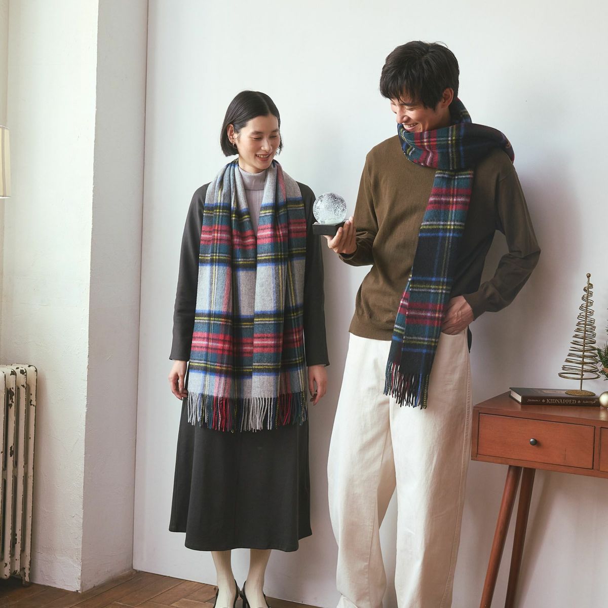 ウール100%大判イングランドチェックストール