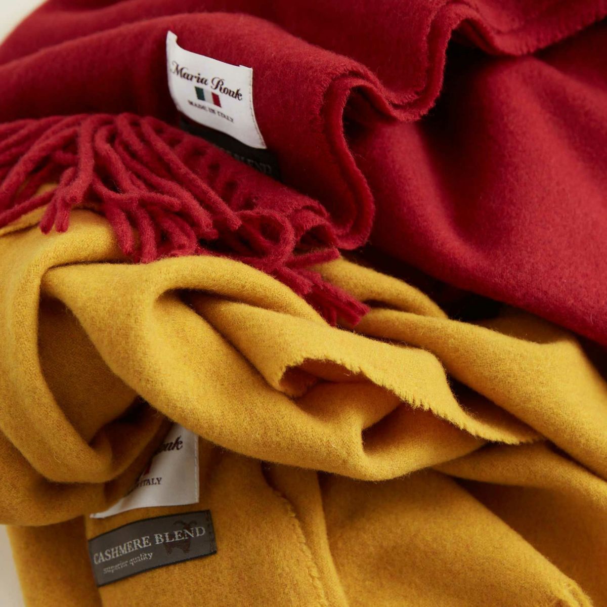 イタリア製カシミヤブレンド無地 ストール