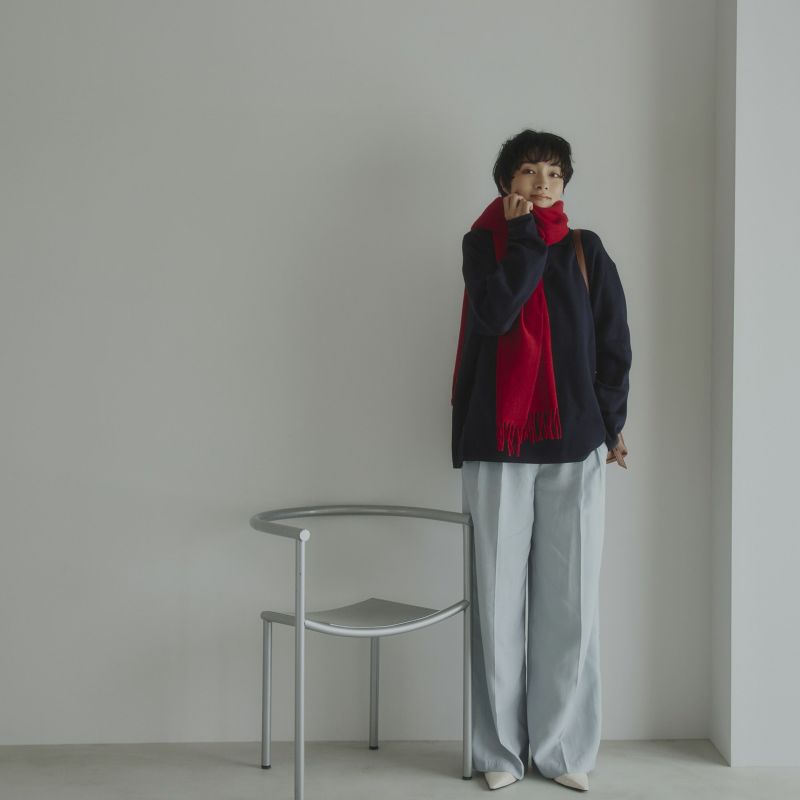イタリア製カシミヤブレンド無地 ストール＜レッド＞ | Maria Rouk