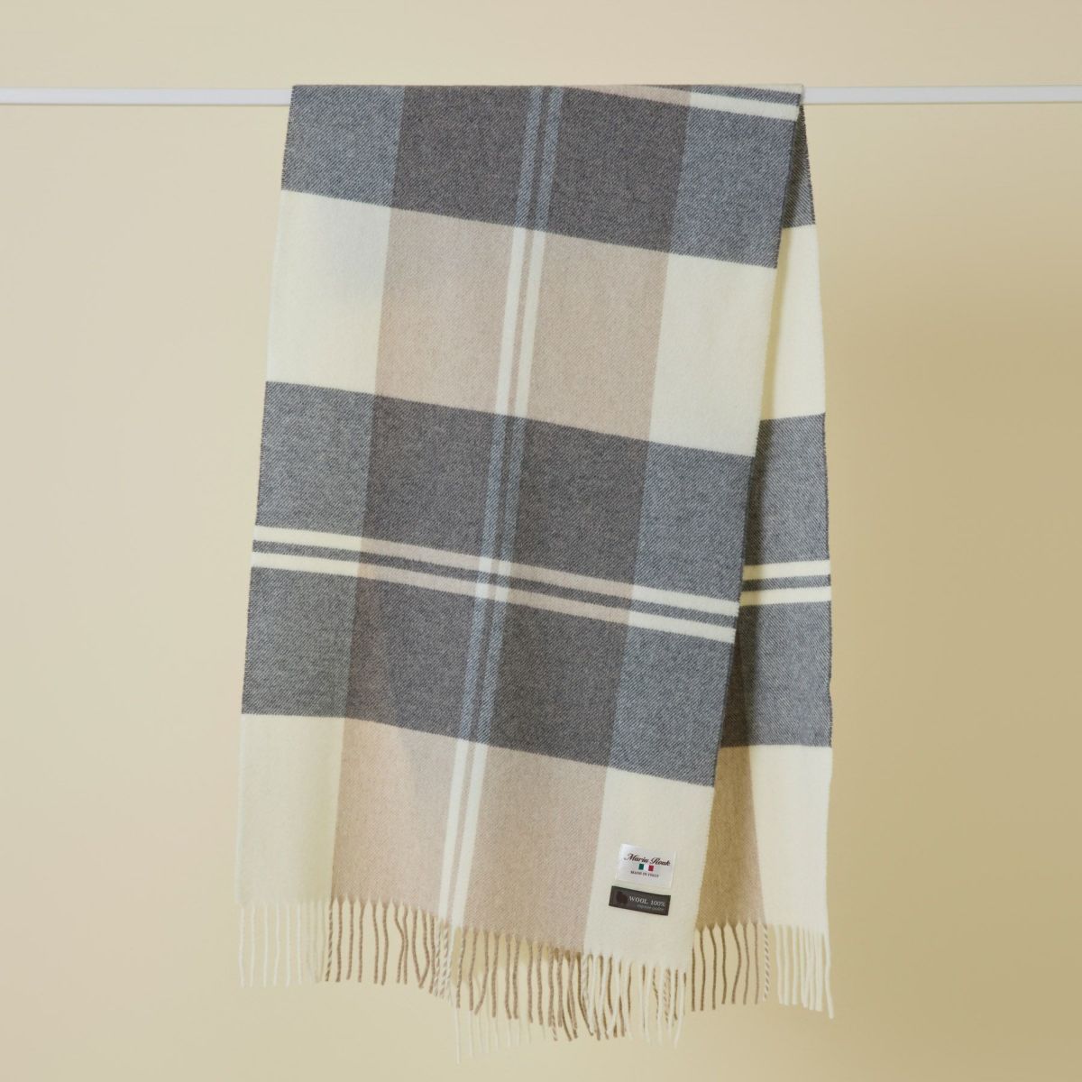 イタリア製ウール100％チェックストール