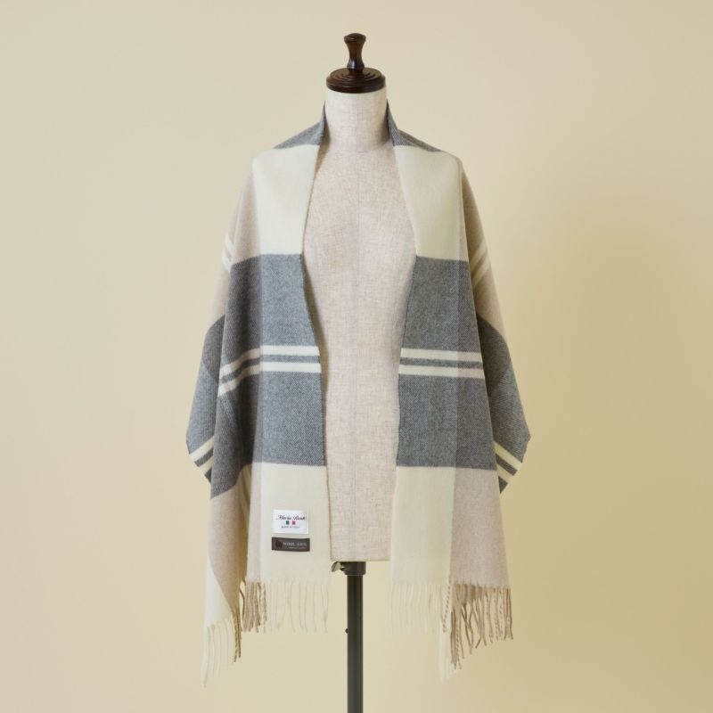 イタリア製ウール100％チェックストール
