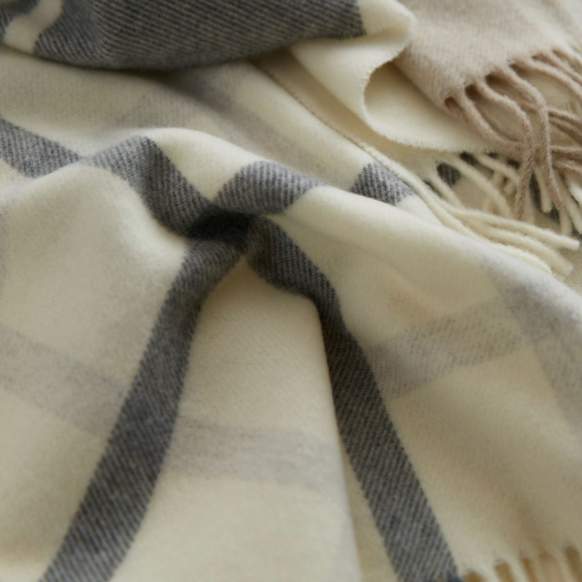 イタリア製ウール100％チェックストール