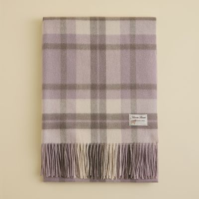 Maria Roku カシミヤ100%大判チェックストール カシミヤ100%大判チェックストール＜ライトブルー×グレー＞ | Maria